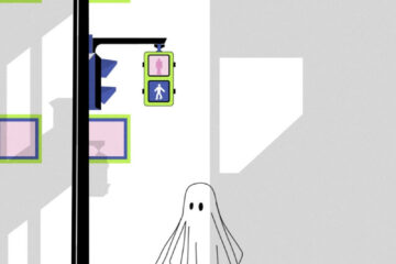 Fantasma cruzando la calle